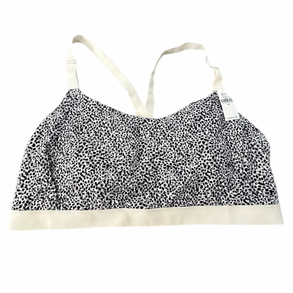 Old Navy Women's Go-Dry Black & White Animal Sports Bra Size 2XL PTP 17.5” NWT